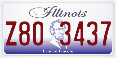 IL license plate Z803437