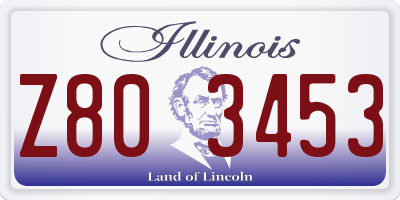IL license plate Z803453
