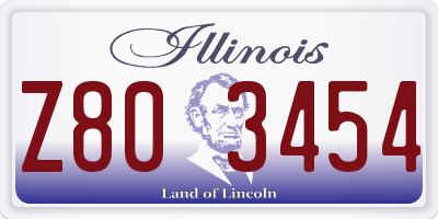 IL license plate Z803454