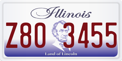 IL license plate Z803455