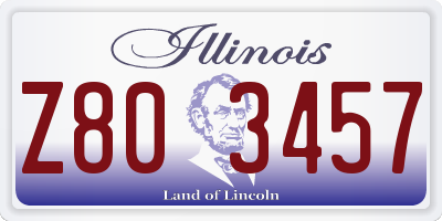 IL license plate Z803457