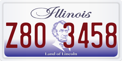 IL license plate Z803458