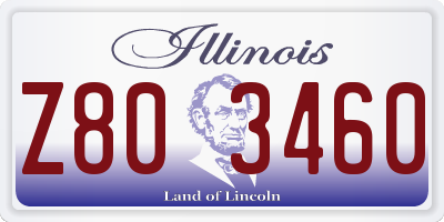 IL license plate Z803460