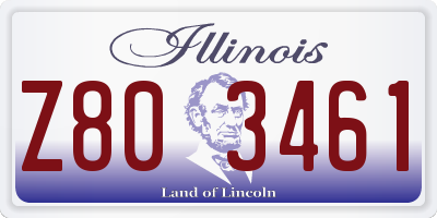 IL license plate Z803461