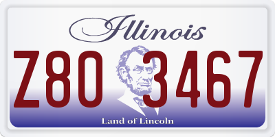 IL license plate Z803467