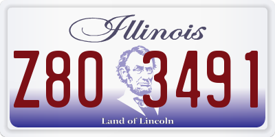IL license plate Z803491