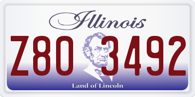 IL license plate Z803492