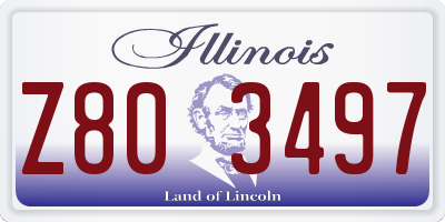 IL license plate Z803497