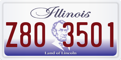IL license plate Z803501