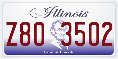 IL license plate Z803502