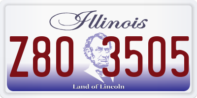 IL license plate Z803505
