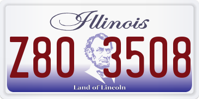 IL license plate Z803508