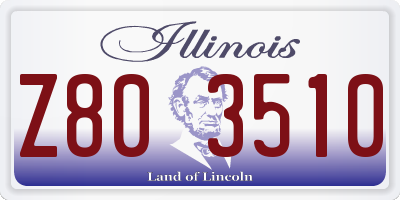 IL license plate Z803510