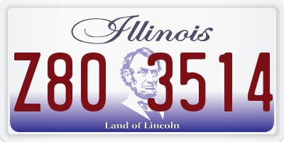 IL license plate Z803514