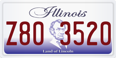 IL license plate Z803520