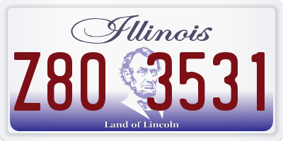 IL license plate Z803531