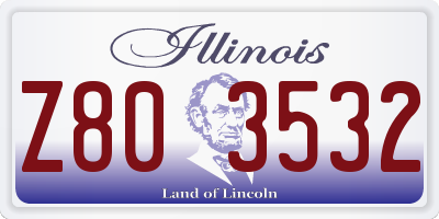 IL license plate Z803532