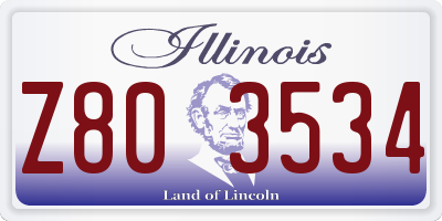 IL license plate Z803534