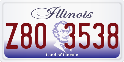 IL license plate Z803538