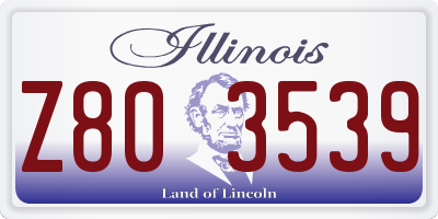 IL license plate Z803539