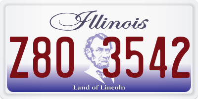 IL license plate Z803542