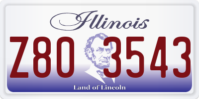 IL license plate Z803543