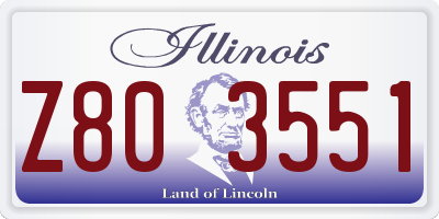 IL license plate Z803551
