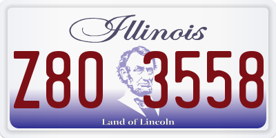 IL license plate Z803558