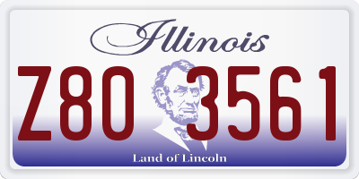 IL license plate Z803561