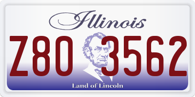 IL license plate Z803562