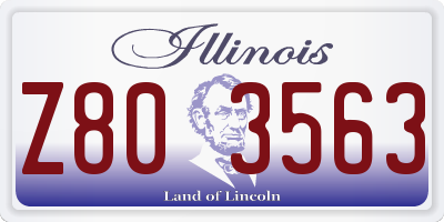 IL license plate Z803563