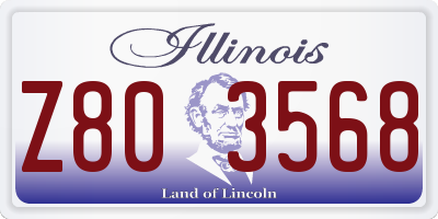 IL license plate Z803568