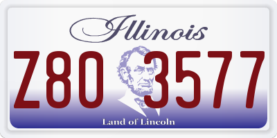 IL license plate Z803577