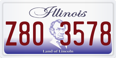 IL license plate Z803578