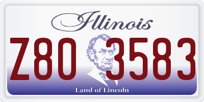 IL license plate Z803583