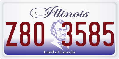 IL license plate Z803585