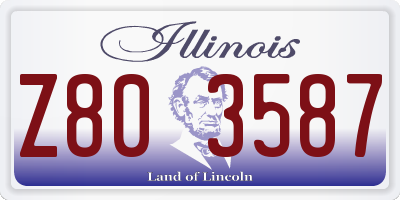 IL license plate Z803587