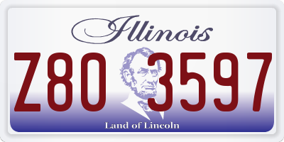 IL license plate Z803597