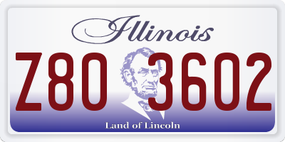 IL license plate Z803602