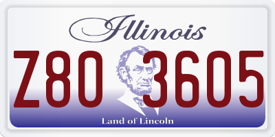 IL license plate Z803605