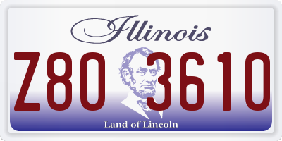 IL license plate Z803610