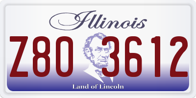 IL license plate Z803612