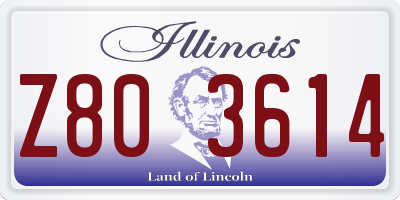 IL license plate Z803614