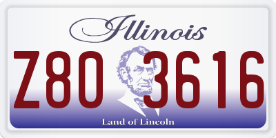 IL license plate Z803616