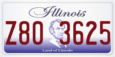 IL license plate Z803625