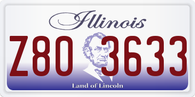 IL license plate Z803633