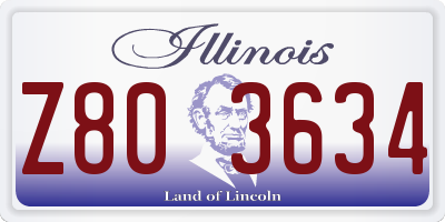 IL license plate Z803634