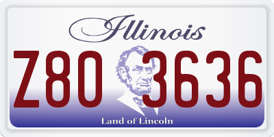 IL license plate Z803636
