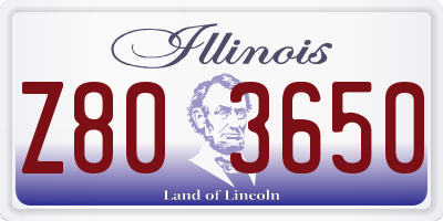 IL license plate Z803650