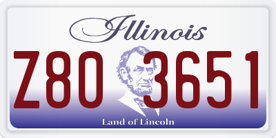 IL license plate Z803651